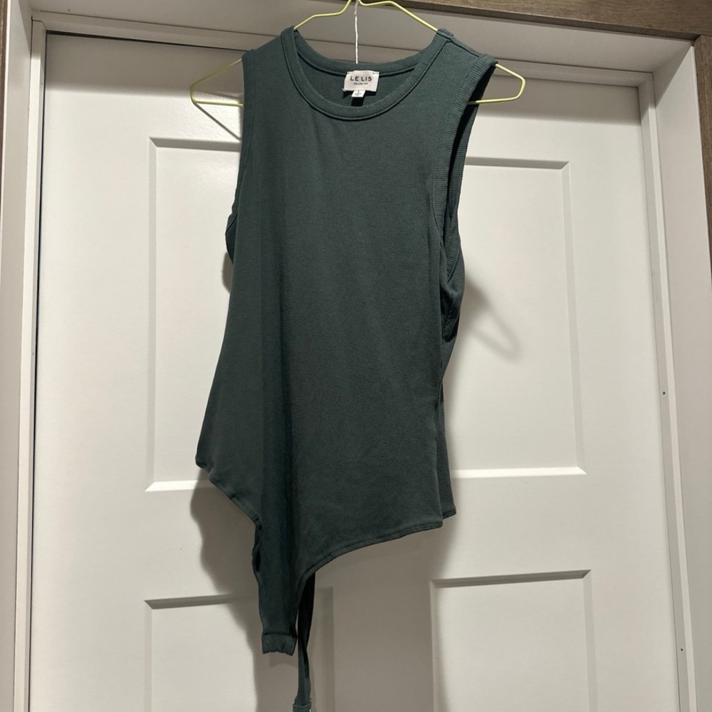 Le Lis Dark Green Sleeveless Top